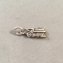 Load image into Gallery viewer, Sale! LOCOMOTIVE ENGINE Small .925 Sterling Silver Charm Pendant Railroad Train SL02M