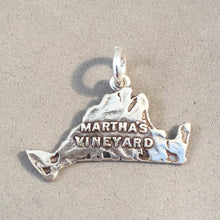 Load image into Gallery viewer, MARTHA&#39;S VINEYARD .925 Sterling Silver Charm Pendant Massachusetts Island Map Tourist Travel Souvenir TU61