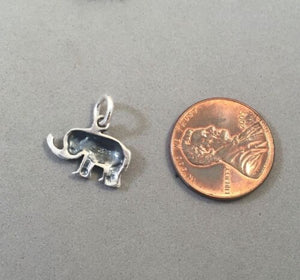 Sale! ELEPHANT .925 Sterling Silver Charm Pendant Sitting Safari Asian African Animal Zoo SL57F