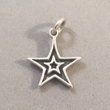 Load image into Gallery viewer, Sale! STAR on STAR .925 Sterling Silver Charm 5 Point Celestial Mystical Astrology SL87L