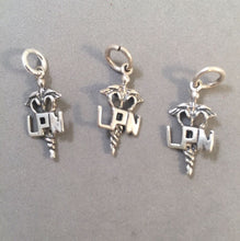 Load image into Gallery viewer, Sale! LPN .925 Sterling Silver Charm Pendant Nurse Medical Symbol Sign Caduceus SL36K