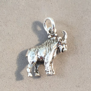 MOUNTAIN GOAT .925 Sterling Silver 3-D Charm Pendant Animal FF06