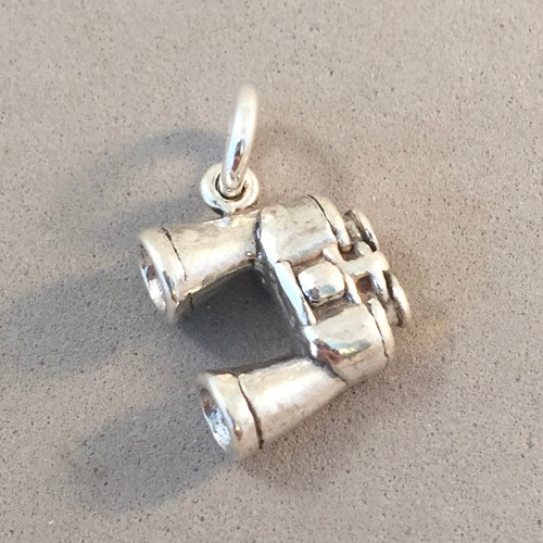 BINOCULARS .925 Sterling Silver Charm Pendant Birdwatching Wildlife RP04