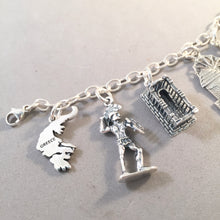 Load image into Gallery viewer, GREECE MEMORIES .925 Sterling Silver Travel Souvenir Charm Bracelet Athens Parthenon Santorini Mykonos and More!