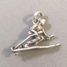 Load image into Gallery viewer, Sale! SKIER .925 Sterling Silver 3-D Charm Pendant Winter Snow Sport Slalom SL79F