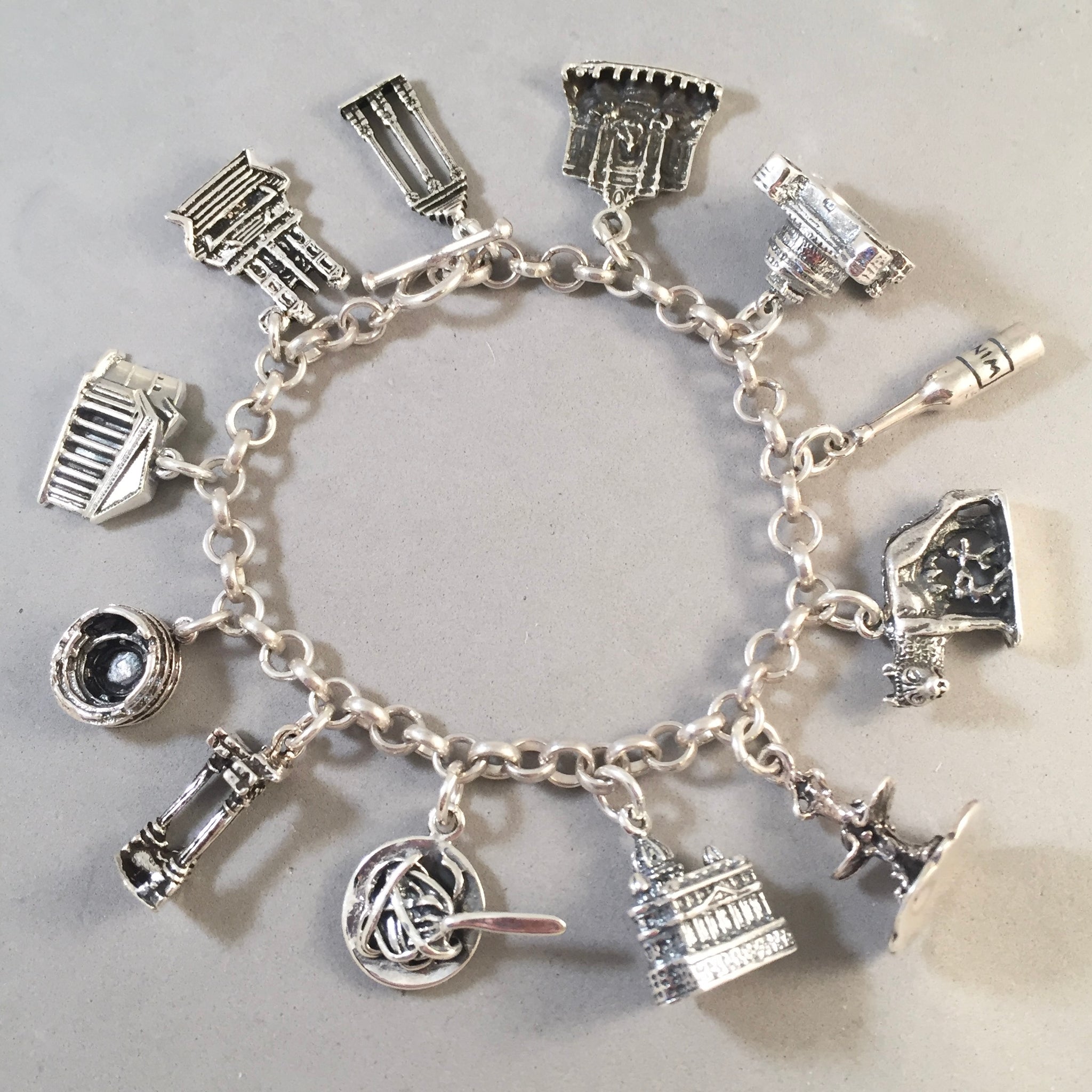 Multi-Strand Sterling Silver Flat Round Chain Toggle Bracelet Italy –  www.joyful-creations.com