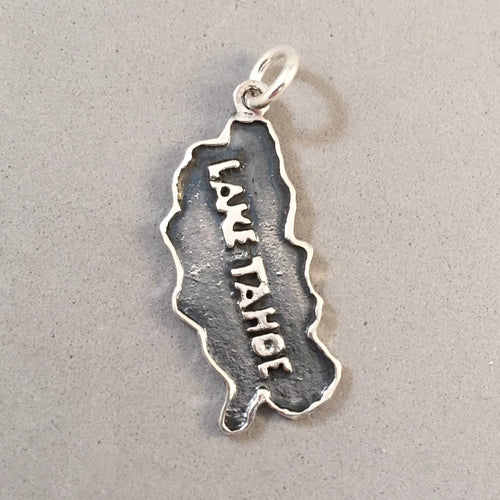 LAKE TAHOE .925 Sterling Silver Charm Pendant California Nevada Souvenir Tourist Travel tw31