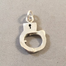 Load image into Gallery viewer, Sale! HANDCUFF Moveable .925 Sterling Silver 3-D Charm Pendant Police Sheriff Law Enforcement SL37N (Copy)