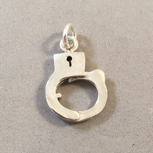 Sale! HANDCUFF Moveable .925 Sterling Silver 3-D Charm Pendant Police Sheriff Law Enforcement SL37N (Copy)