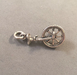 Sale! UNICYCLE .925 Sterling Silver 3-D Charm Pendant SL82E