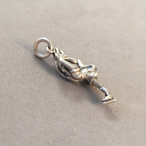 Sale! FIGURE SKATER SPINNING .925 Sterling Silver 3-D Charm Pendant Ice Dancer SL29N