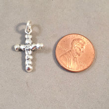 Load image into Gallery viewer, FLORAL CROSS .925 Sterling Silver Charm Pendant Faith Religion CE15