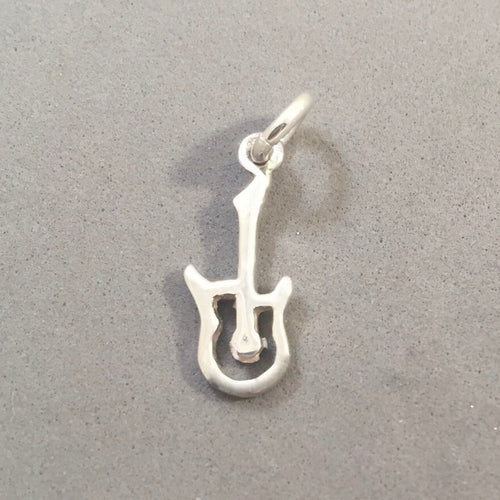 Sale! GUITAR OUTLINE .925 Sterling Silver Charm Pendant SL76F