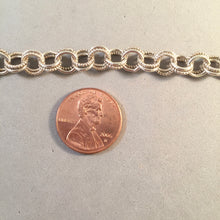 Load image into Gallery viewer, CHARM BRACELET .925 Sterling Silver Lobster Clasp 7.5" Starter Double Round Loop Link CB34