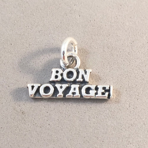 BON VOYAGE .925 Sterling Silver 3-D Charm Pendant Boat Cruise Sailing Ship BV09