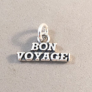 BON VOYAGE .925 Sterling Silver 3-D Charm Pendant Boat Cruise Sailing Ship BV09