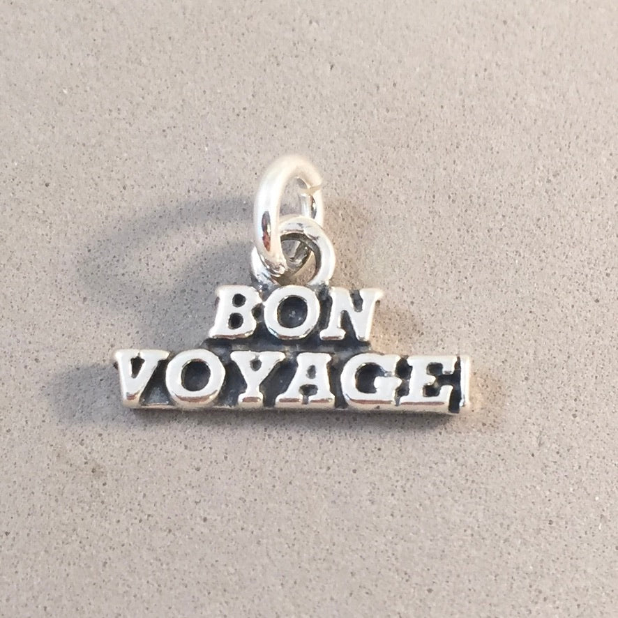 BON VOYAGE .925 Sterling Silver 3-D Charm Pendant Boat Cruise Sailing Ship BV09