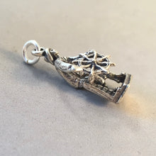 Load image into Gallery viewer, CAPTAIN AT THE HELM .925 Sterling Silver Charm Pendant Sailing Boating Boat Ships Wheel Ocean BV12