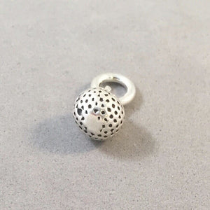 Sale! GOLF BALL Tiny .925 Sterling Silver 3-D Charm Pendant SL78J