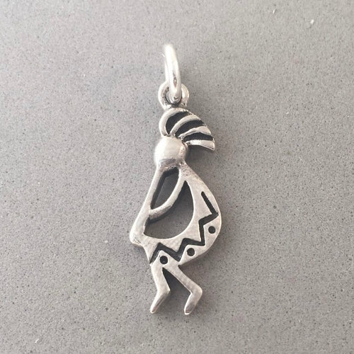 Sale! KOKOPELLI Dancing with Flute .925 Sterling Silver Charm Pendant Native American Southwest SL84N