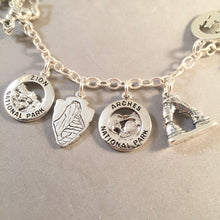 Load image into Gallery viewer, MIGHTY 5 UTAH .925 Sterling Silver Travel Souvenir Charm Bracelet Zion, Bryce, Capitol Reef, Canyonlands, Arches BRM5
