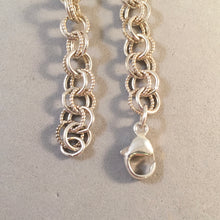 Load image into Gallery viewer, CHARM BRACELET .925 Sterling Silver Lobster Clasp 7.5" Starter Double Round Loop Link CB34