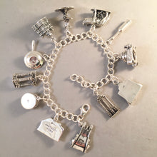Load image into Gallery viewer, ROME MEMORIES .925 Sterling Silver Travel Souvenir Charm Bracelet Italy Colosseum Trevi St Peters &amp; More!