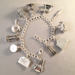 ROME MEMORIES .925 Sterling Silver Travel Souvenir Charm Bracelet Italy Colosseum Trevi St Peters & More!