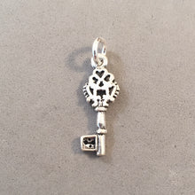 Load image into Gallery viewer, Sale! SKELETON KEY .925 Sterling Silver 3-D Charm Pendant House Old SL21R