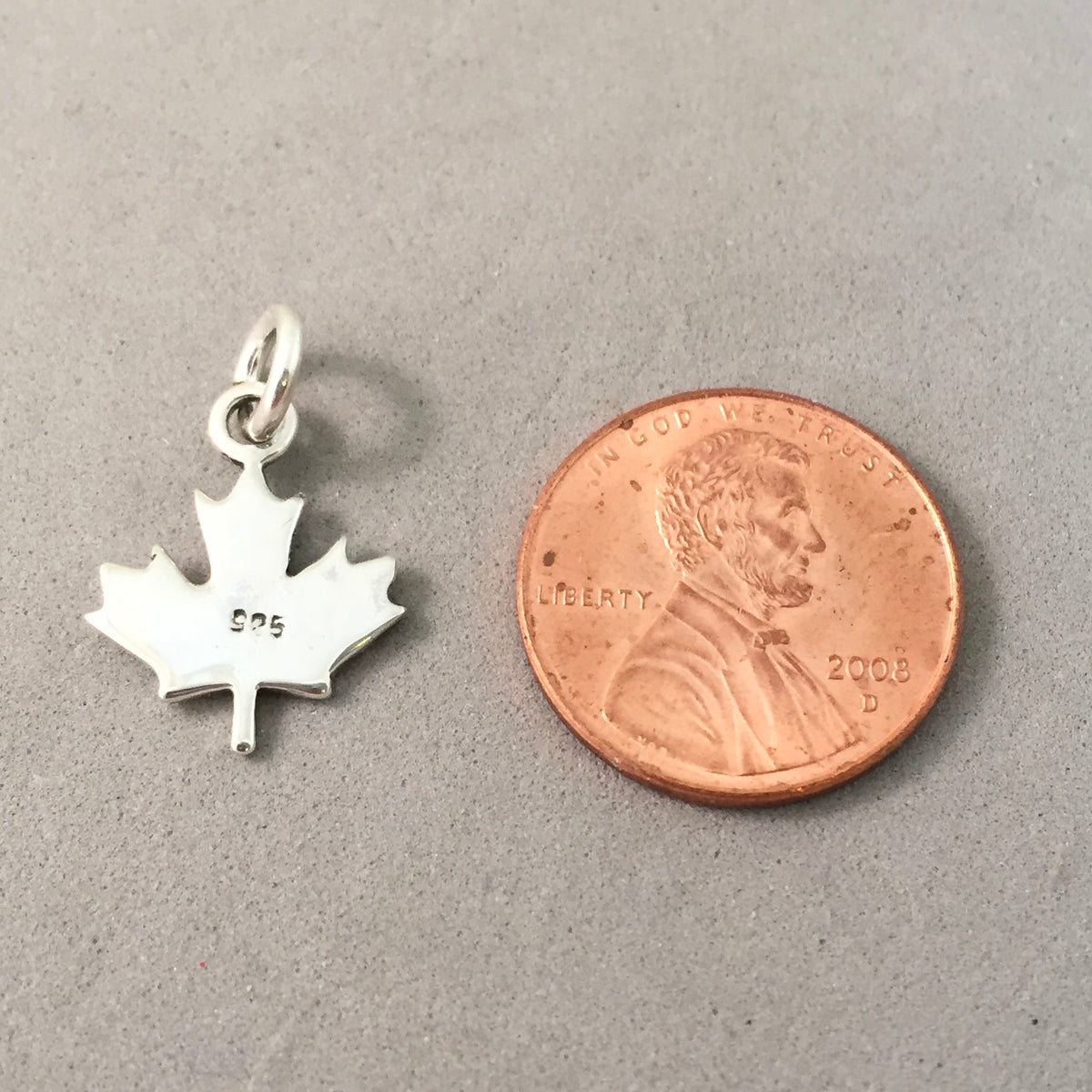 Simple & Elegant Sterling Silver Canada Maple Leaf Charm / Pendant