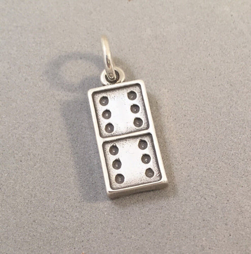 Sale! DOMINO .925 Sterling Silver 3-D Charm Pendant Game SL73E