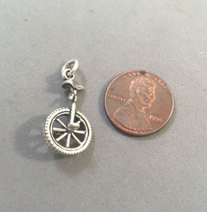 Sale! UNICYCLE .925 Sterling Silver 3-D Charm Pendant SL82E