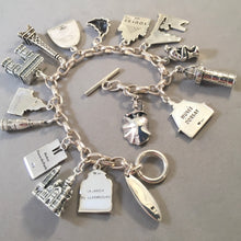 Load image into Gallery viewer, PARIS MEMORIES .925 Sterling Silver Travel Souvenir Charm Bracelet Eiffel Tower, Notre Dame, Arc de Triomph and More!