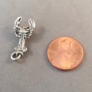 LOBSTER .925 Sterling Silver Charm Pendant Maine Hawaii NT78