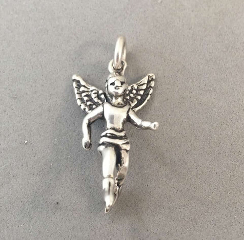 Sale! ICE SKATING ANGEL .925 Sterling Silver Charm Pendant SL15I