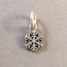 Load image into Gallery viewer, Sale! SNOWFLAKE Tiny Thick .925 Sterling Silver Charm Pendant Small Snow Christmas Winter SL20I