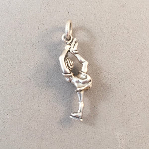 Sale! FIGURE SKATER SPINNING .925 Sterling Silver 3-D Charm Pendant Ice Dancer SL29N