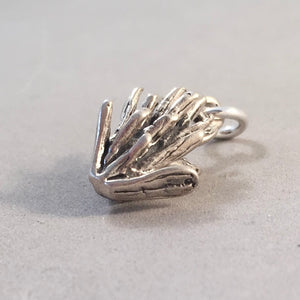 INDIAN PAINTBRUSH .925 Sterling Silver 3-D Charm Pendant Wildflower MF02
