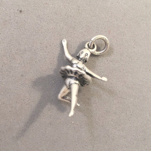 Sale! BALLERINA .925 Sterling Silver 3-D Charm Pendant Ballet Dancer SL81H