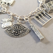 Load image into Gallery viewer, ANDALUSIA MEMORIES .925 Sterling Silver Travel Souvenir Charm Bracelet Seville, Granada, Cordoba, Ronda and More!