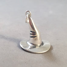 Load image into Gallery viewer, WITCH HAT .925 Sterling Silver 3-D Charm Pendant Halloween Wicked HH13