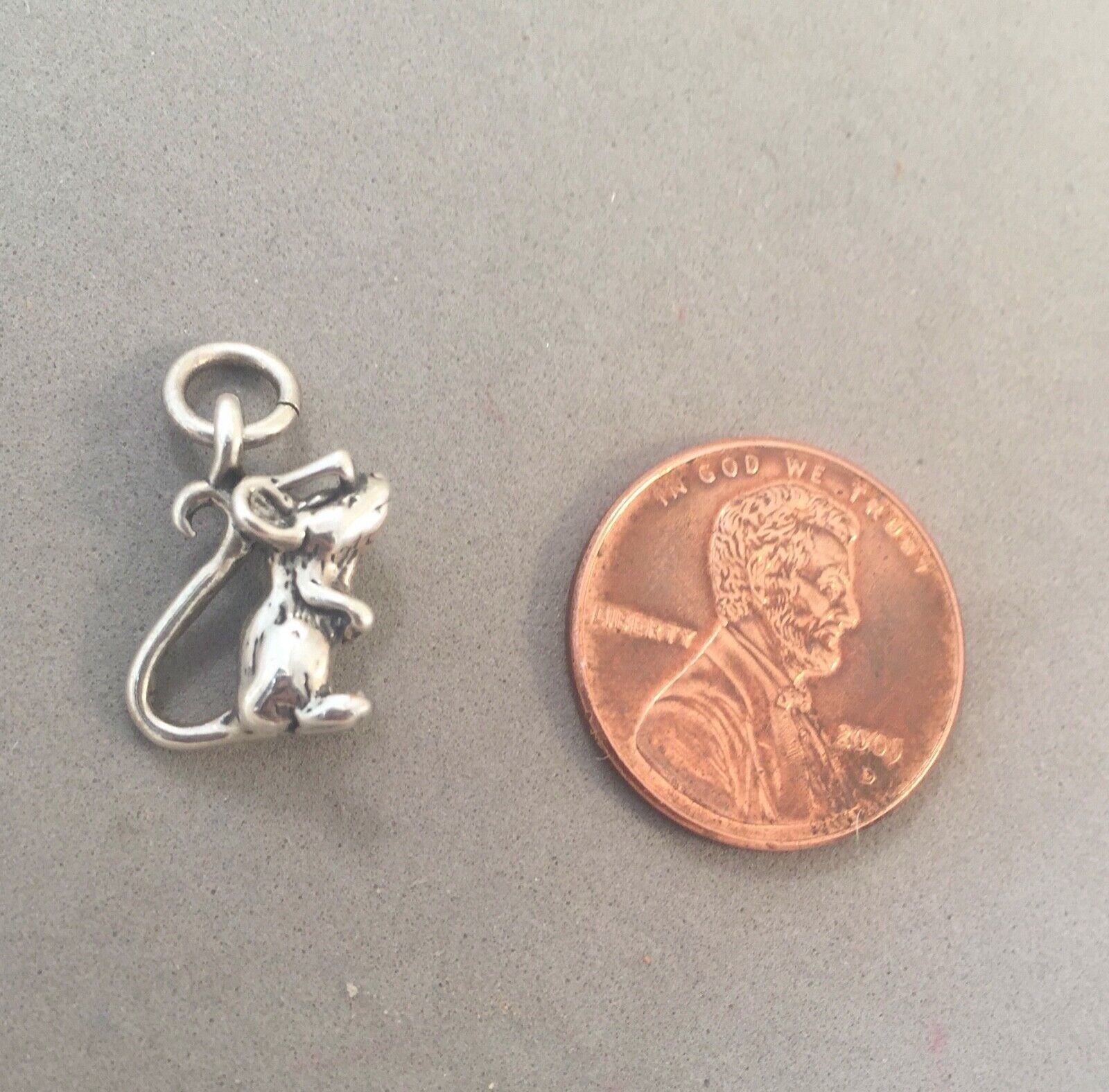 Sale! MOUSE WEARING GLASSES Sterling Silver 3-D Charm Pendant