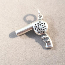 Load image into Gallery viewer, Sale! BLOWDRYER .925 Sterling Silver 3-D Charm Pendant Beauty Cosmetology SL05J