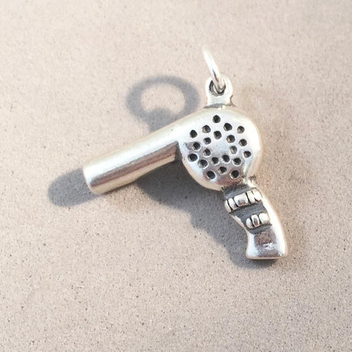 Sale! BLOWDRYER .925 Sterling Silver 3-D Charm Pendant Beauty Cosmetology SL05J