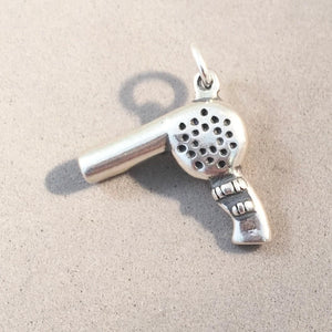 Sale! BLOWDRYER .925 Sterling Silver 3-D Charm Pendant Beauty Cosmetology SL05J