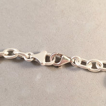Load image into Gallery viewer, CHARM BRACELET Heavy Oval Lobster Clasp .925 Sterling Silver Starter 6 x 8 mm Thick Loop Link 7"- 9" CB08
