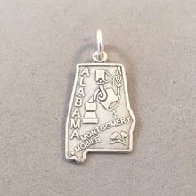 Load image into Gallery viewer, Sale! ALABAMA MAP .925 Sterling Silver State Charm Travel Montgomery Mobile ST-AL