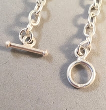 Load image into Gallery viewer, CHARM BRACELET Twisted Bar Center .925 Sterling Silver Lobster Clasp Starter Oval Loop Link CB32