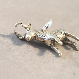 ANTELOPE .925 Sterling Silver 3-D Charm Pendant Animal Deer FF05