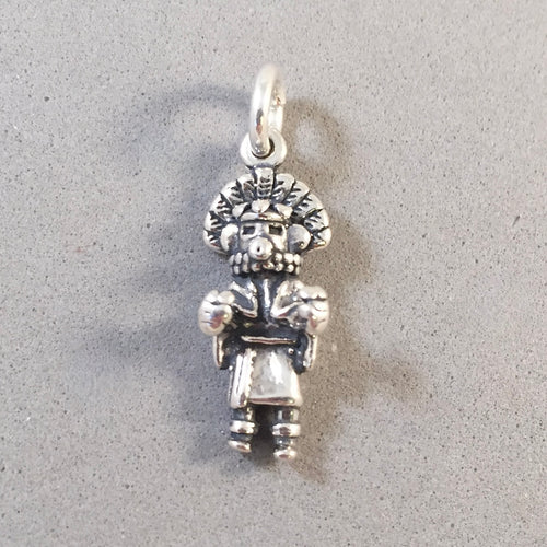 KACHINA DOLL .925 Sterling Silver Charm Pendant Morning Sun Native American Southwest DS09